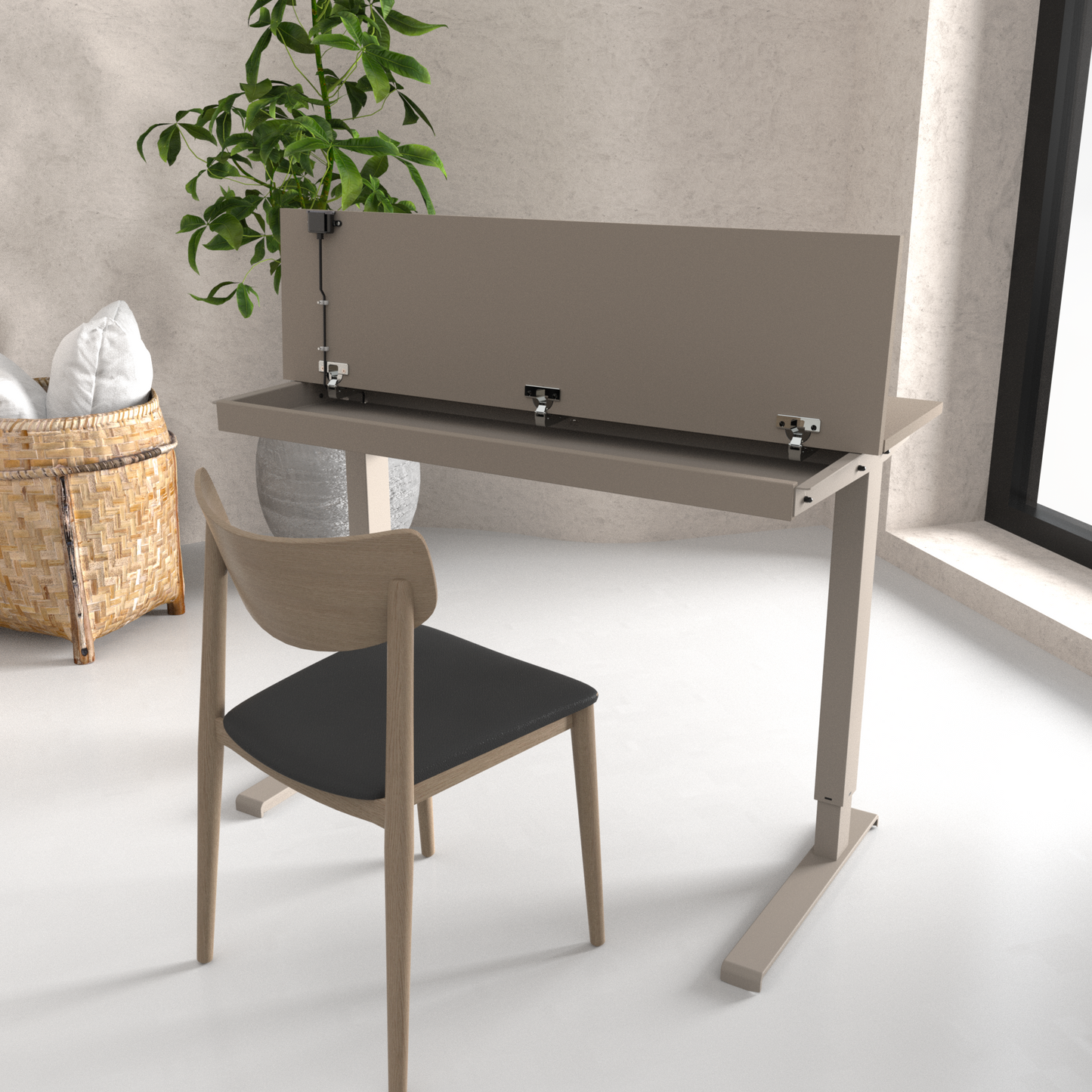 ConSet Split Electric Height Adjustable Desk with Storage