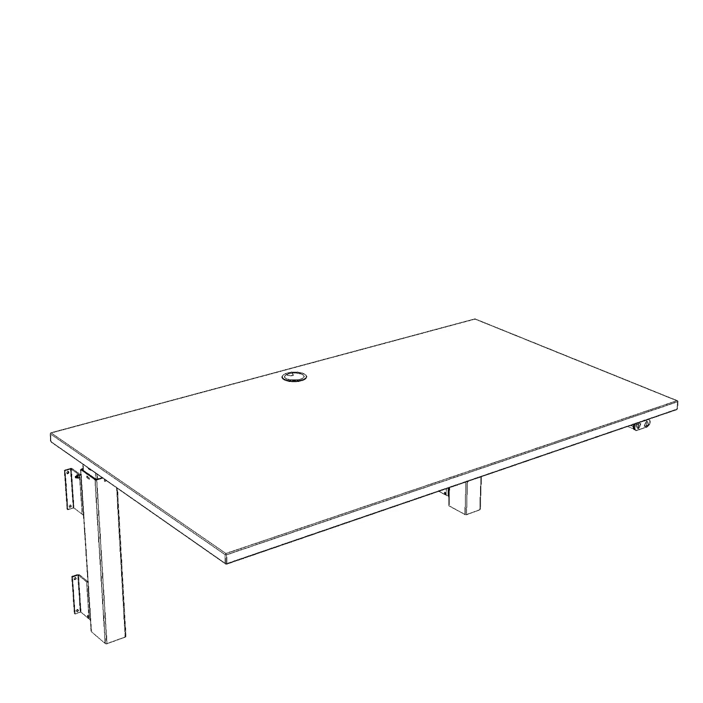 ConSet 501-39 Two Column Wall Mounted Standing Desk, White Frame