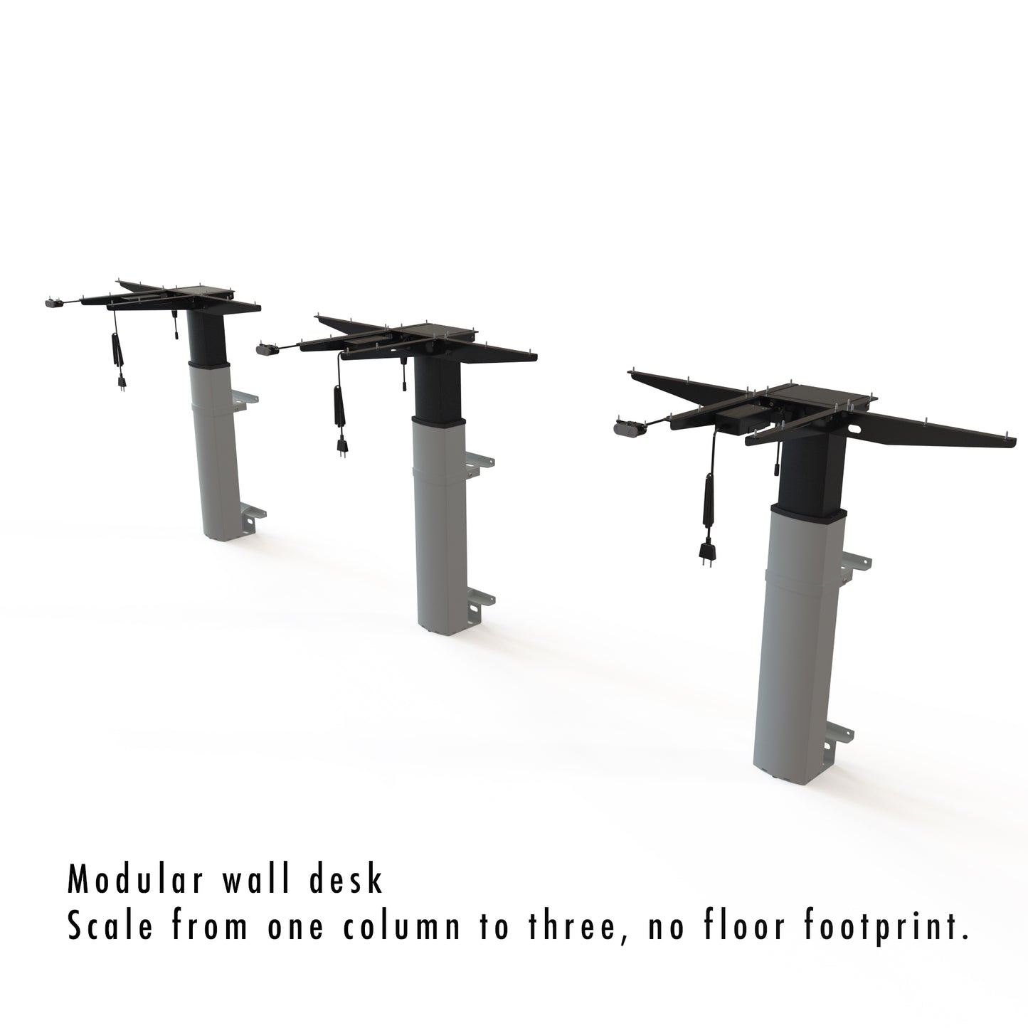 ConSet 501-19 — Modular Wall-Mounted Height Adjustable Standing Desk