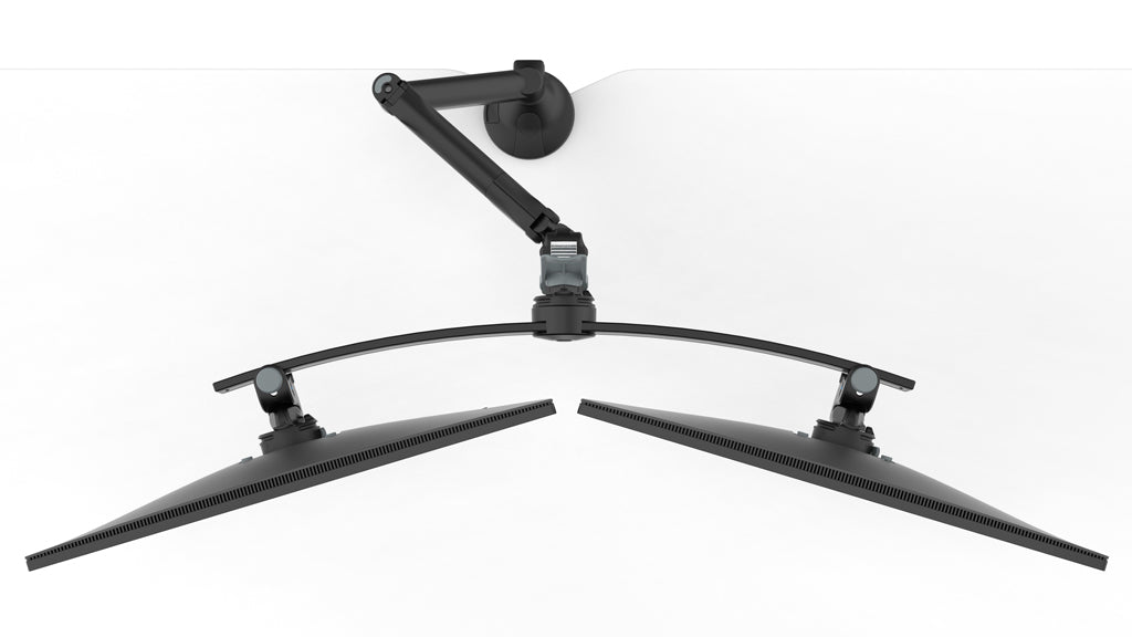 Levo Monitor Arm, Dual Screens, Quick Release, Black - Metalicon